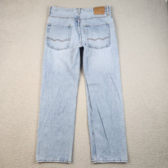 American Eagle Jeans Mens Size 31x32 Low Loose Baggy Straight Light Wash Denim - Picture 2 of 10